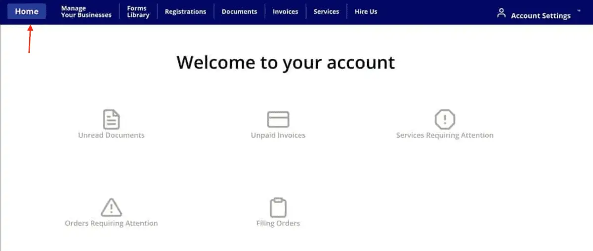 Northwest hesap paneli ana ekranı: üst menüde Documents ve Invoices başlıkları, ortada Unread Documents ve Unpaid Invoices sayaçları.